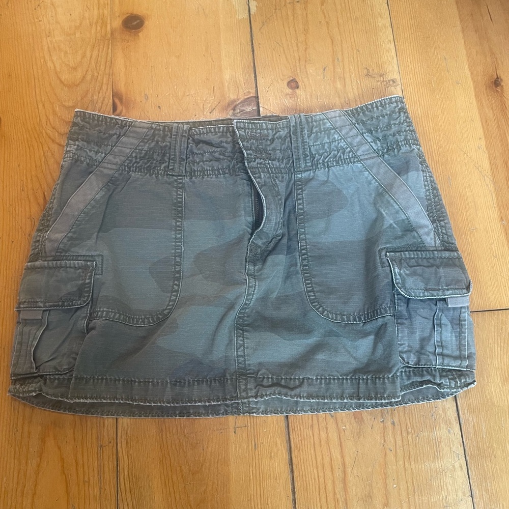 American Eagle Outfitters Green Camouflage Mini Skirt